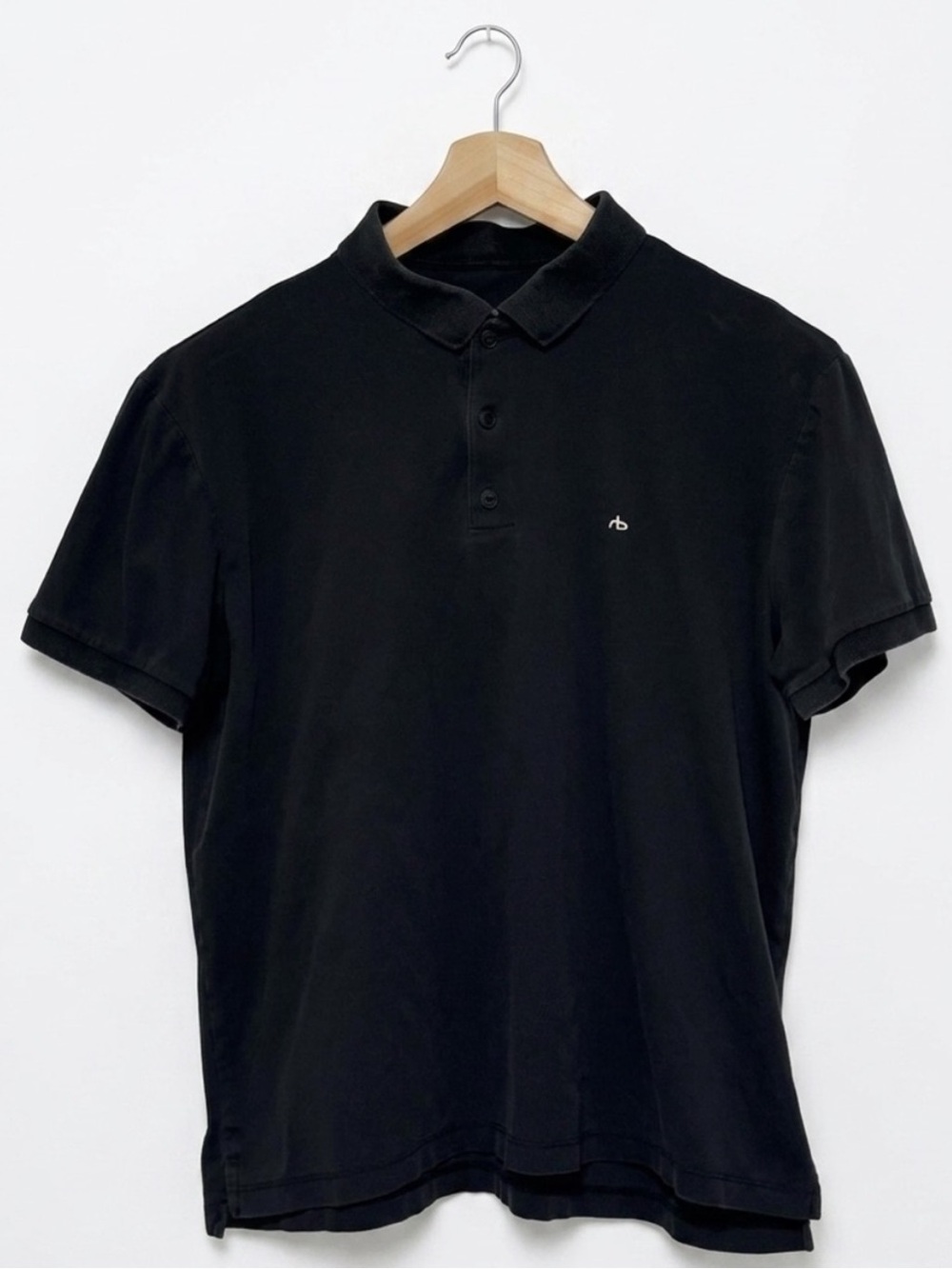 Rag & Bone New York Mens XL Black Interlock Cotton Short Sleeve Polo Shirt Top